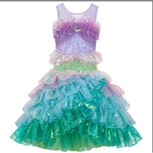 Disney Store Deluxe Ariel Little Mermaid Costume Dress Girls Size 10 L